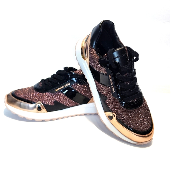 Michael Kors Monroe Glitter Chain-Mesh Trainer 8.5M - Picture 1 of 15
